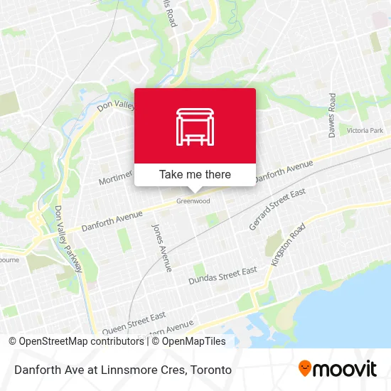 Danforth Ave at Linnsmore Cres map