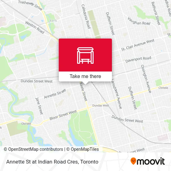 Annette St at Indian Road Cres map
