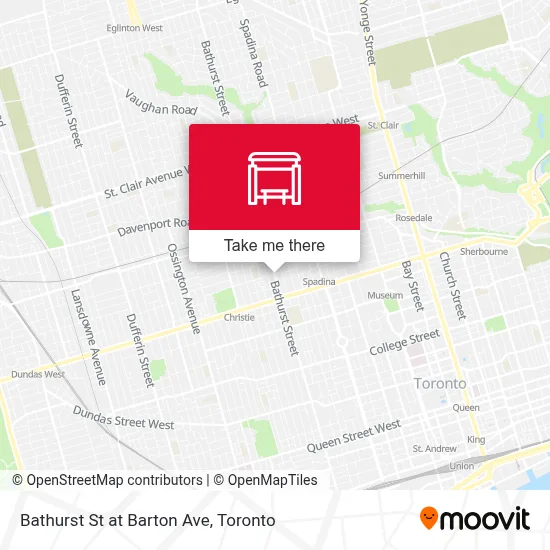 Bathurst St at Barton Ave map