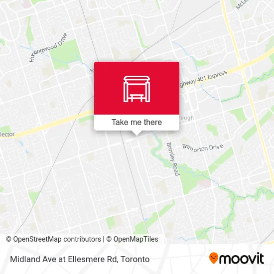 Midland Ave at Ellesmere Rd map