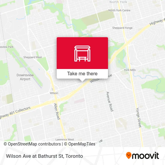 Wilson Ave at Bathurst St map