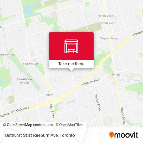 Bathurst St at Raeburn Ave map