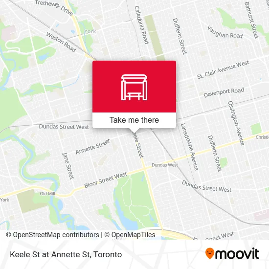 Keele St at Annette St map