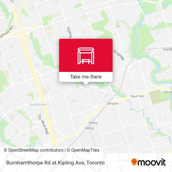 Burnhamthorpe Rd at Kipling Ave map