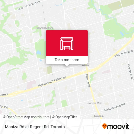 Maniza Rd at Regent Rd map