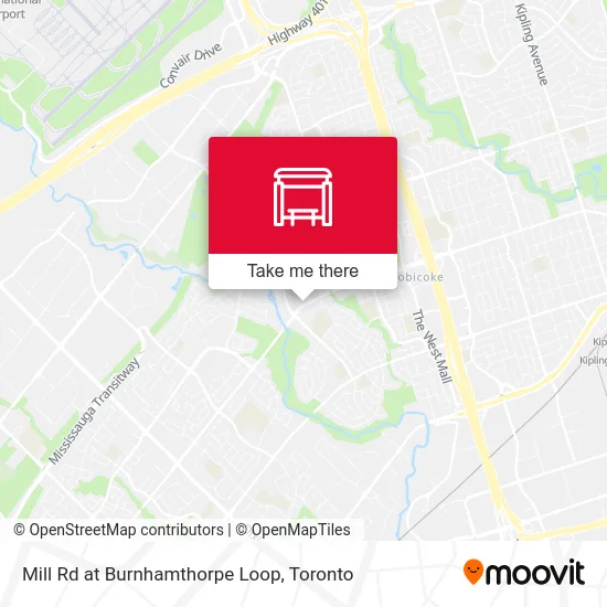 Mill Rd at Burnhamthorpe Loop map
