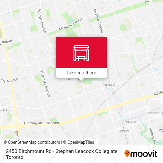 2450 Birchmount Rd - Stephen Leacock Collegiate map