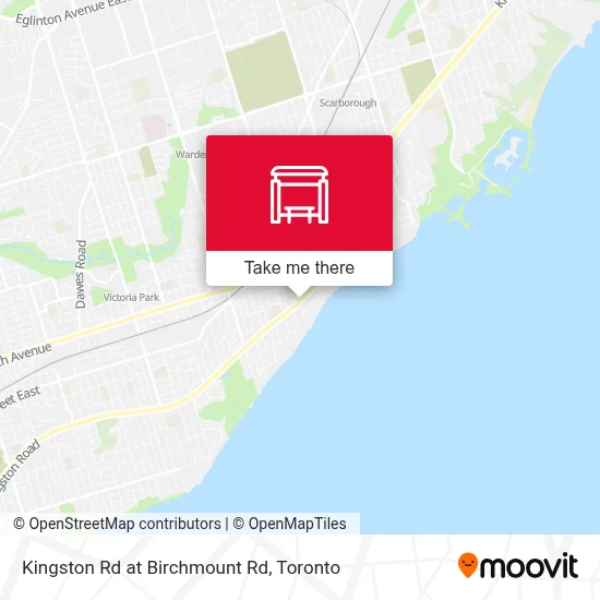 Kingston Rd at Birchmount Rd map