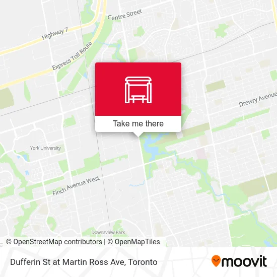 Dufferin St at Martin Ross Ave map