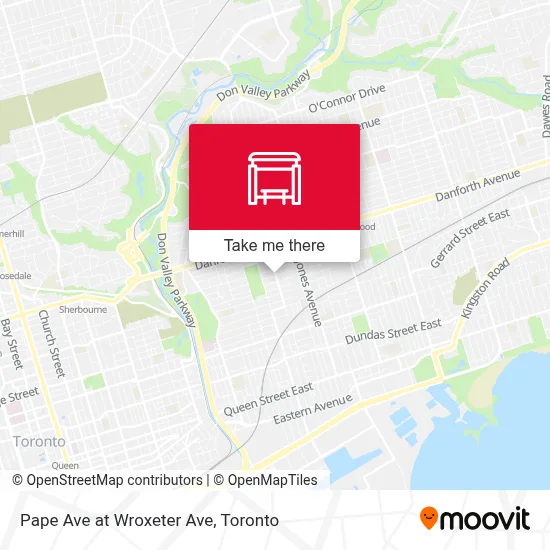 Pape Ave at Wroxeter Ave map