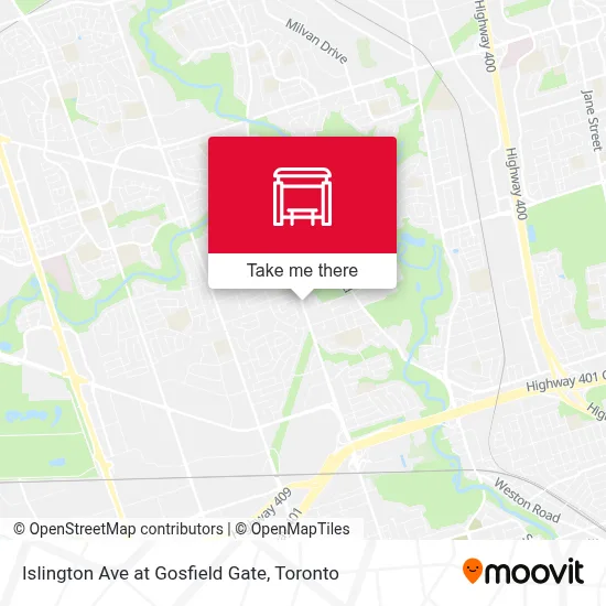 Islington Ave at Gosfield Gate map