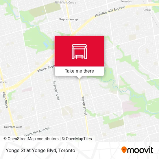Yonge St at Yonge Blvd map