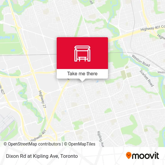 Dixon Rd at Kipling Ave map
