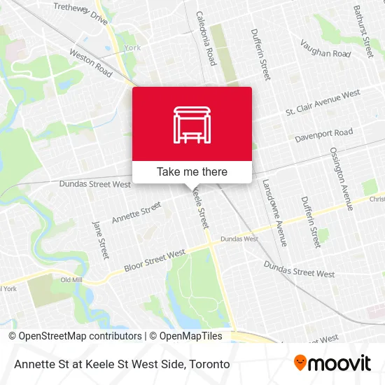 Annette St at Keele St West Side map