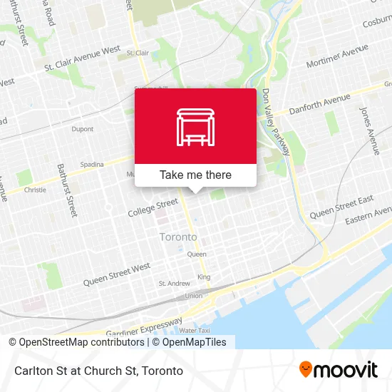 Carlton St at Church St map