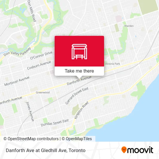 Danforth Ave at Gledhill Ave map