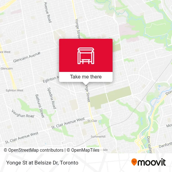 Yonge St at Belsize Dr map