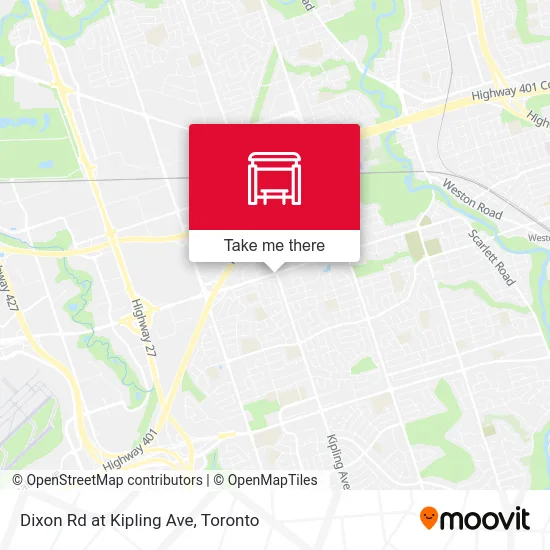 Dixon Rd at Kipling Ave map
