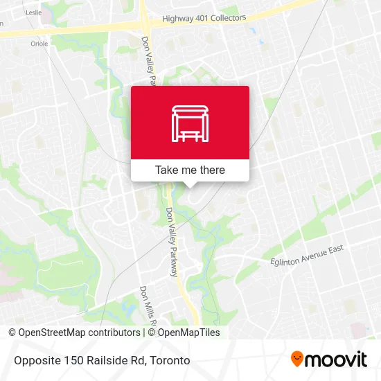 Opposite 150 Railside Rd map