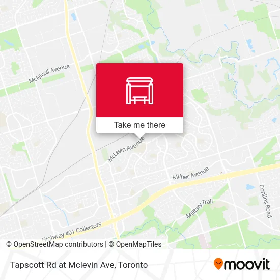 Tapscott Rd at Mclevin Ave map