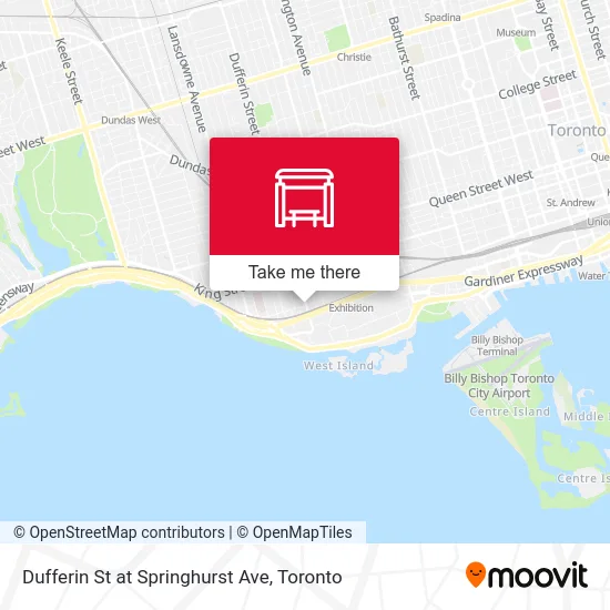 Dufferin St at Springhurst Ave map