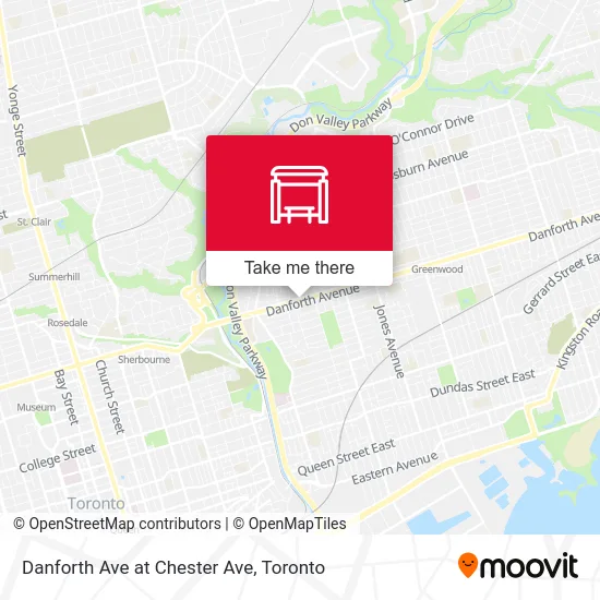 Danforth Ave at Chester Ave map