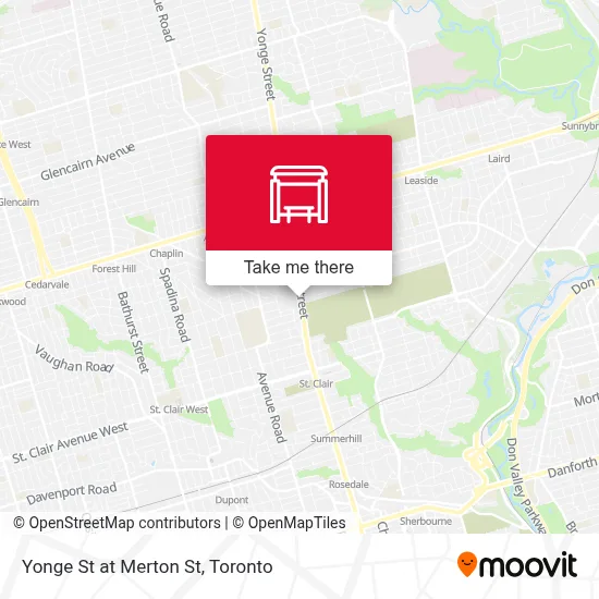 Yonge St at Merton St map