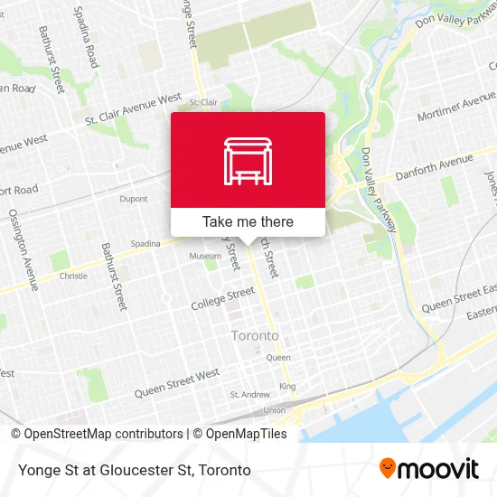 Yonge St at Gloucester St map