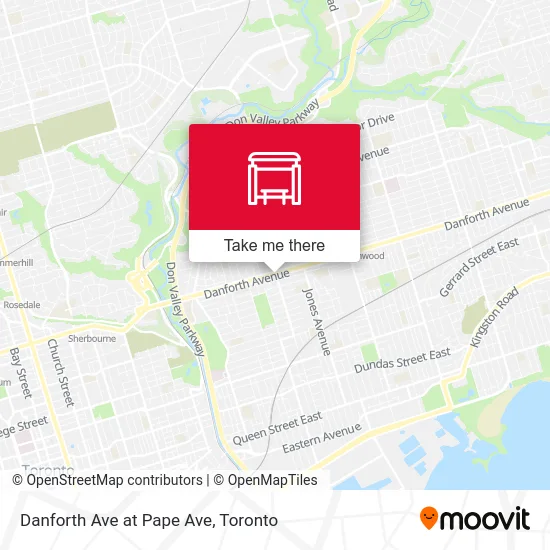 Danforth Ave at Pape Ave map