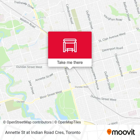 Annette St at Indian Road Cres map