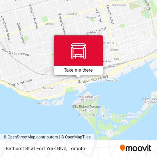 Bathurst St at Fort York Blvd map