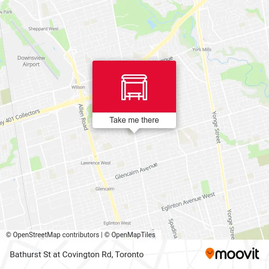 Bathurst St at Covington Rd map
