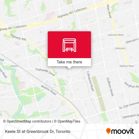 Keele St at Greenbrook Dr map