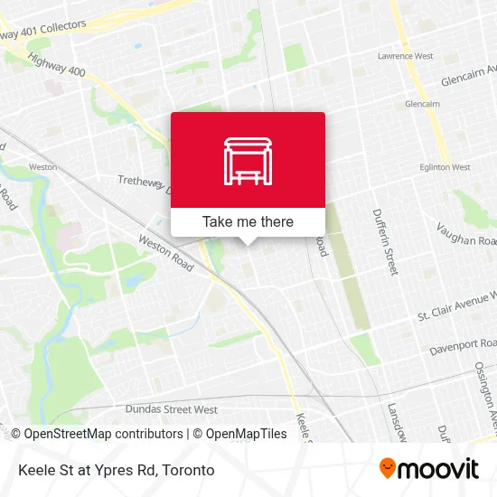 Keele St at Ypres Rd map