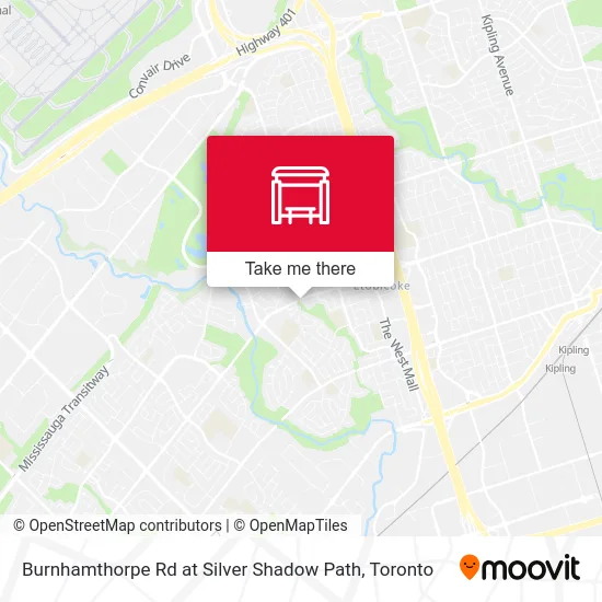 Burnhamthorpe Rd at Silver Shadow Path map