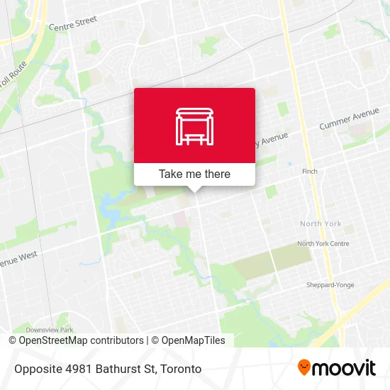 Opposite 4981 Bathurst St map