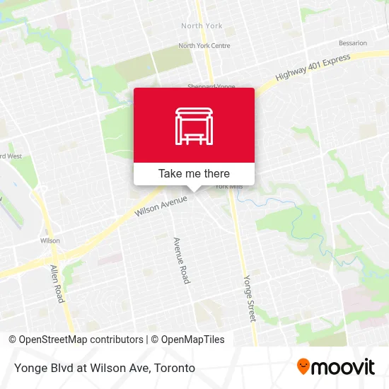 Yonge Blvd at Wilson Ave map