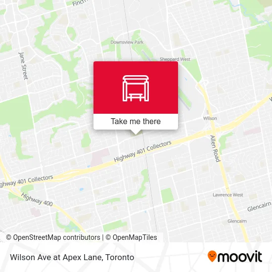 Wilson Ave at Apex Lane map