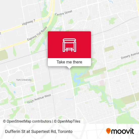 Dufferin St at Supertest Rd map