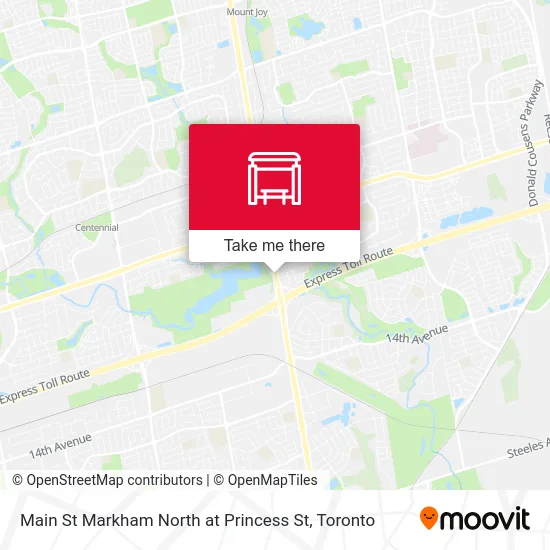 Main St Markham North at Princess St map