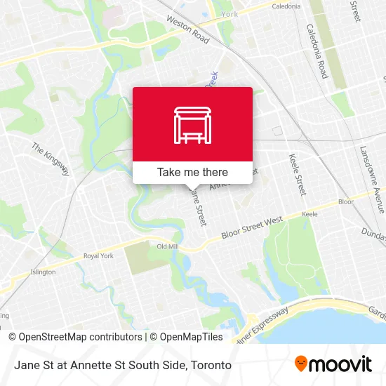 Jane St at Annette St South Side map