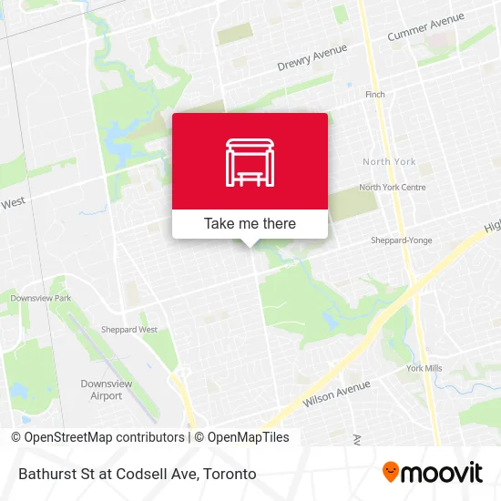 Bathurst St at Codsell Ave map
