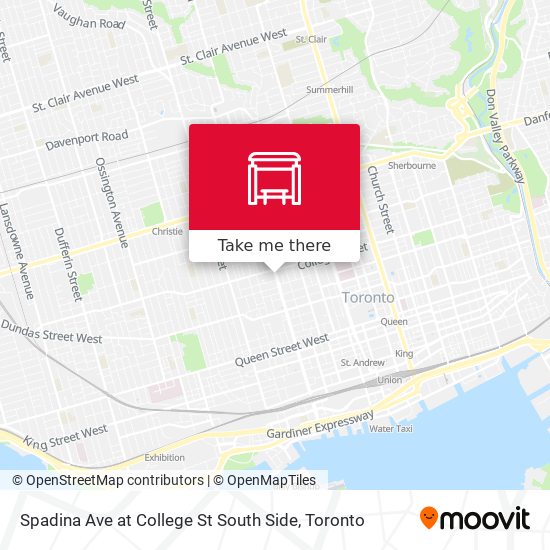 Spadina Ave at College St South Side map