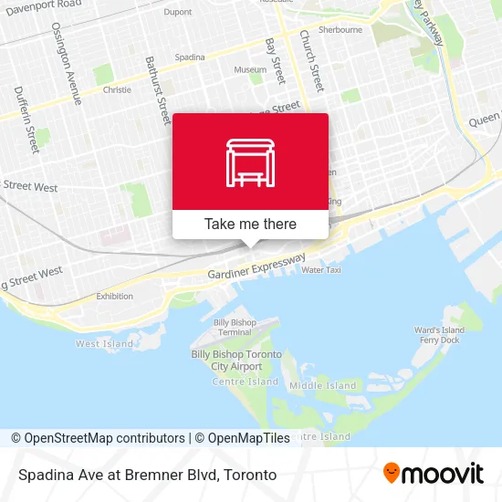 Spadina Ave at Bremner Blvd map