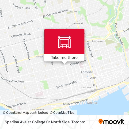 Spadina Ave at College St North Side map