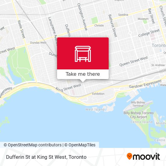 Dufferin St at King St West map