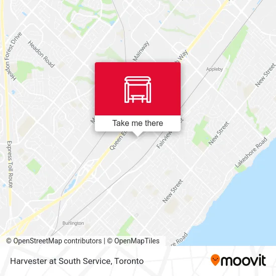 Harvester at South Service map