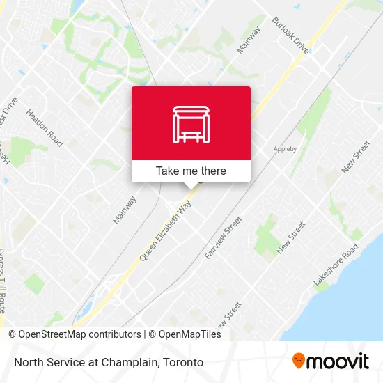 North Service at Champlain map