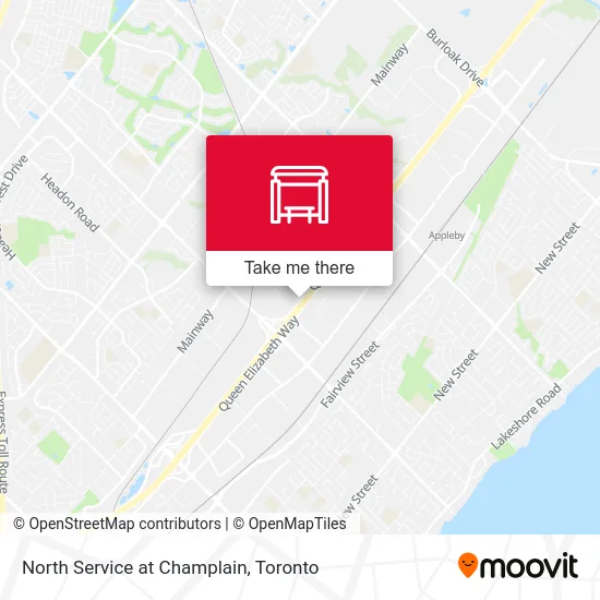 North Service at Champlain map