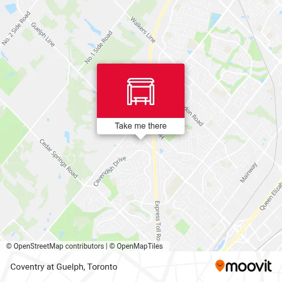 Coventry at Guelph map